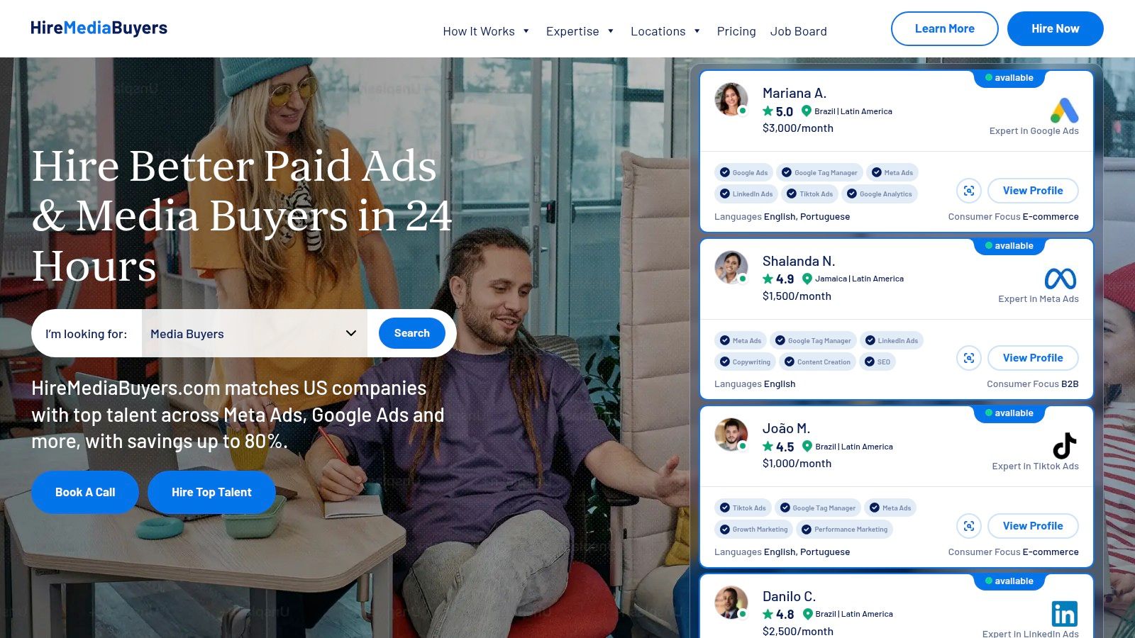 Screenshot from https://hiremediabuyer.com